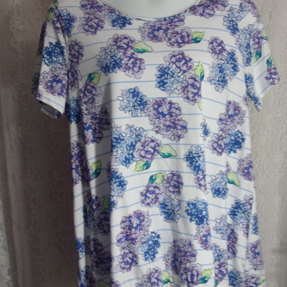 Kim Rogers Blue White Top Summer Size XL